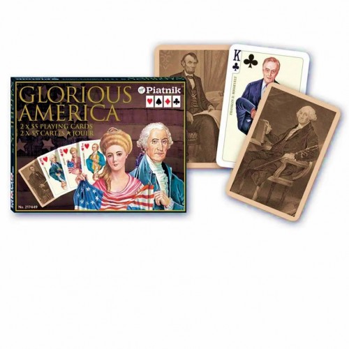 Carti de joc "Glorious America", Piatnik (Austria),  2 pachete in cutie de lux, produse in Austria